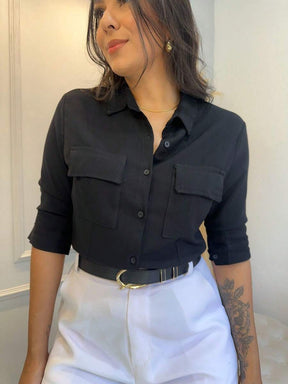 Camisa Social Feminina Manga Longa