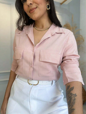 Camisa Social Feminina Manga Longa