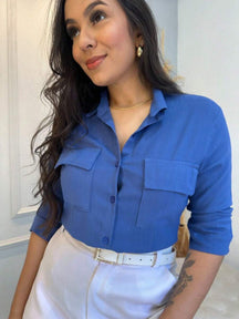 Camisa Social Feminina Manga Longa