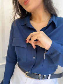 Camisa Social Feminina Manga Longa