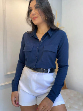 Camisa Social Feminina Manga Longa