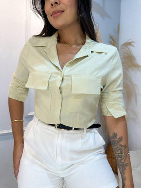 Camisa Social Feminina Manga Longa