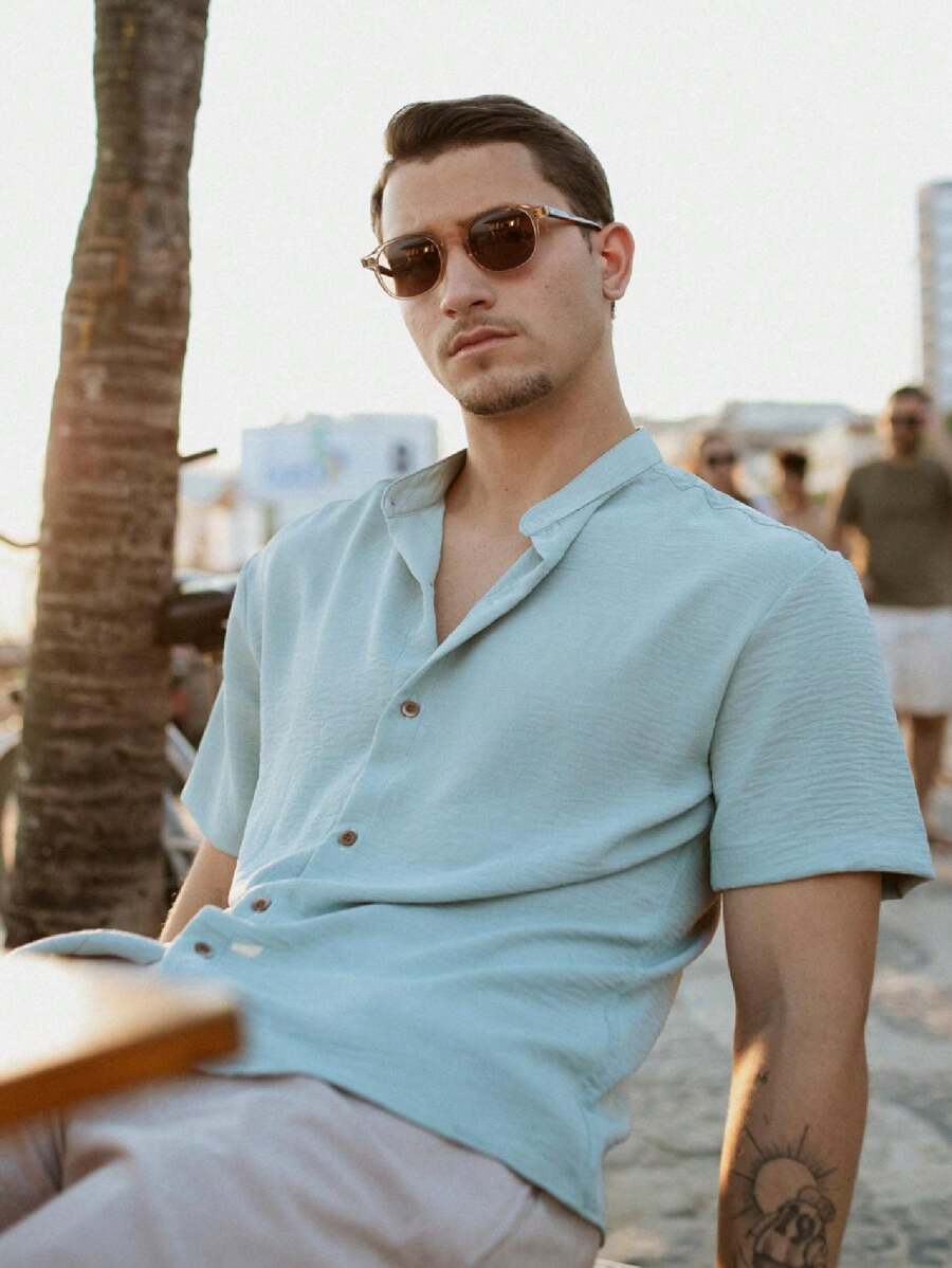 Camisa Masculina Manga Curta Gola Padre Qualidade Premium