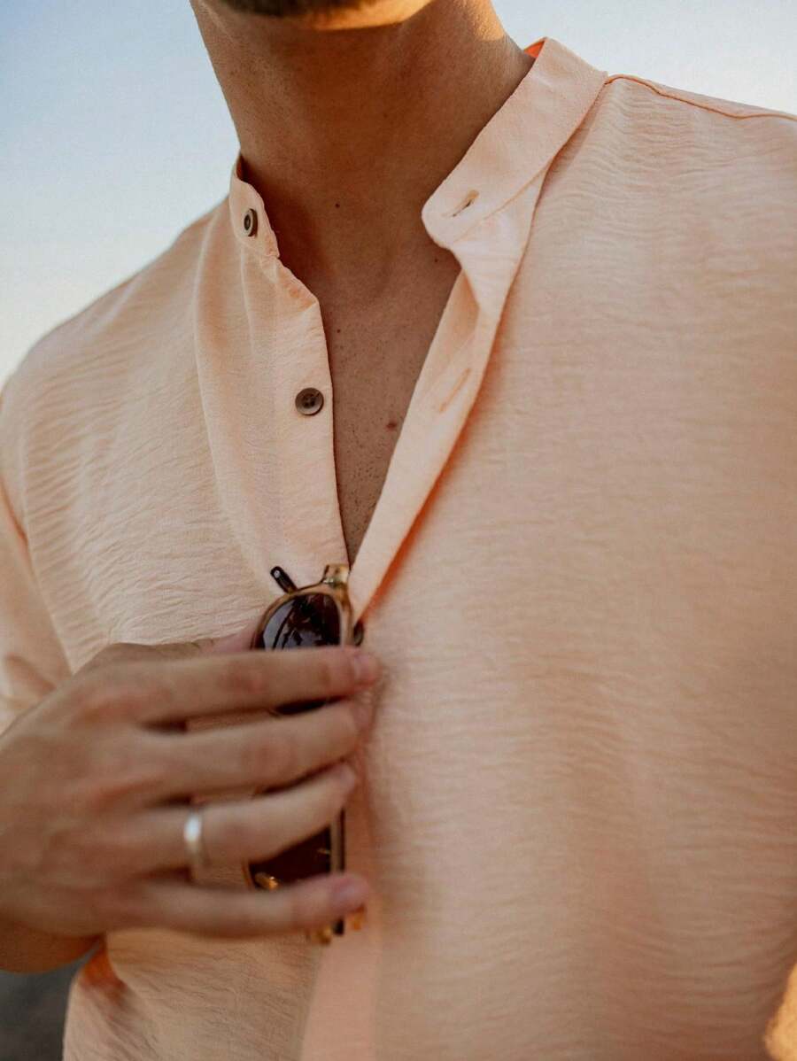 Camisa Masculina Manga Curta Gola Padre Qualidade Premium