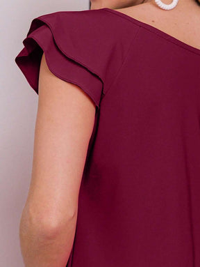 Blusa Feminina Babado Manga Curta Regata Moda Verão