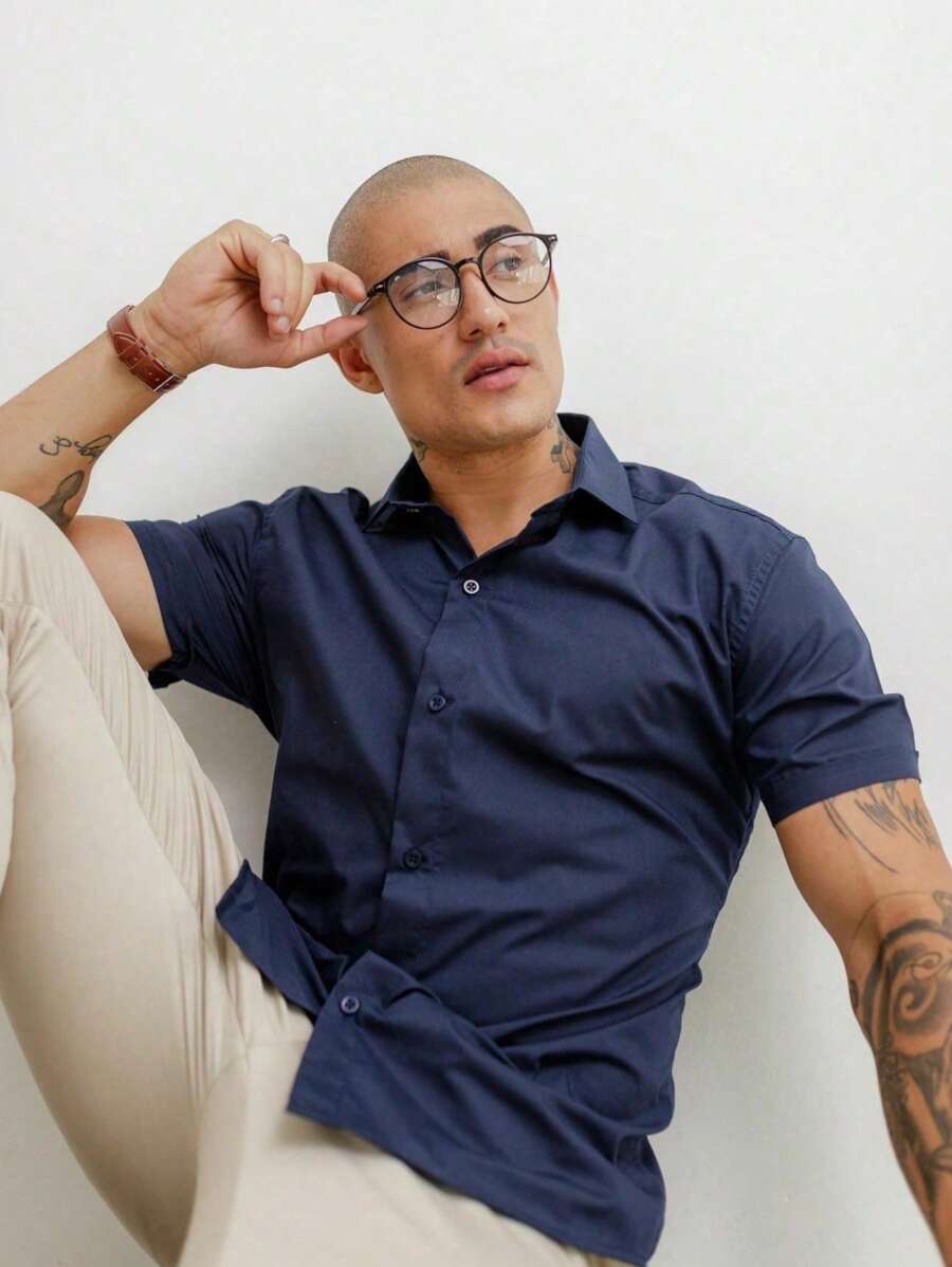 Camisa Masculina Manga Curta Gola Padre Qualidade Premium
