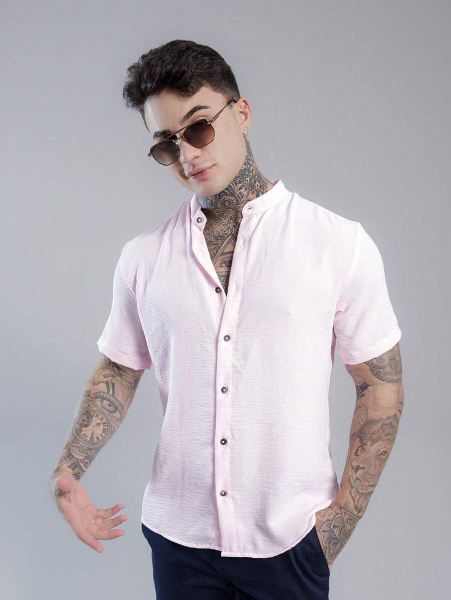 Camisa Masculina Manga Curta Gola Padre Qualidade Premium