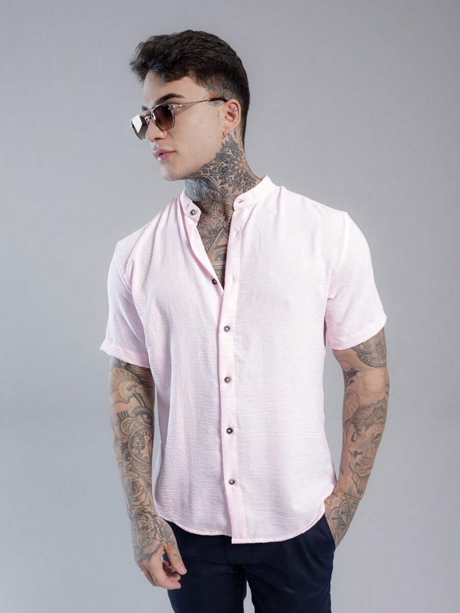 Camisa Masculina Manga Curta Gola Padre Qualidade Premium