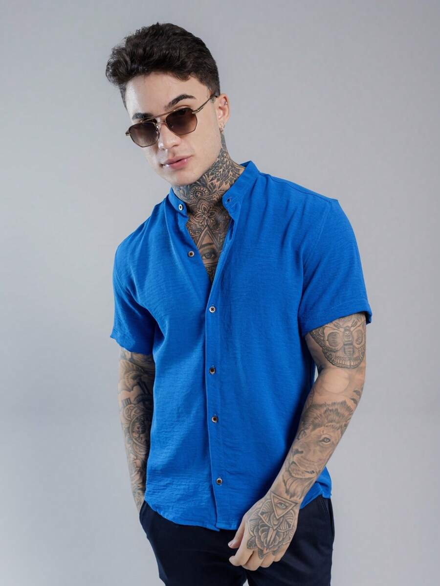 Camisa Masculina Manga Curta Gola Padre Qualidade Premium
