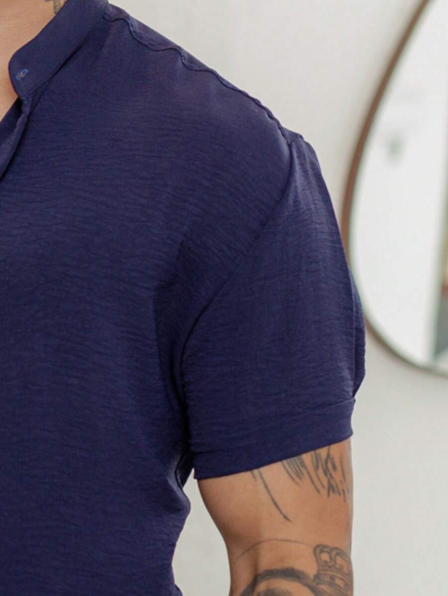 Camisa Masculina Manga Curta Gola Padre Qualidade Premium