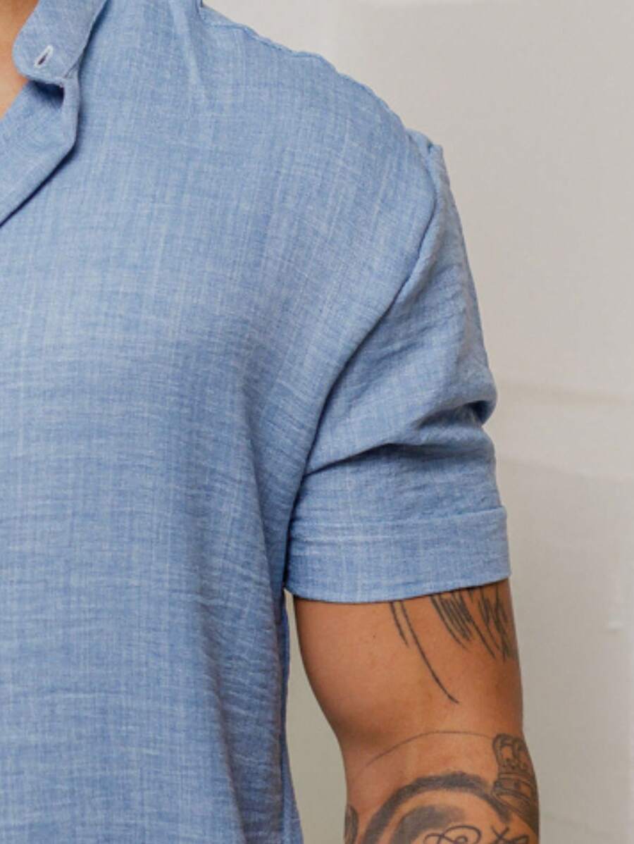 Camisa Masculina Manga Curta Gola Padre Qualidade Premium