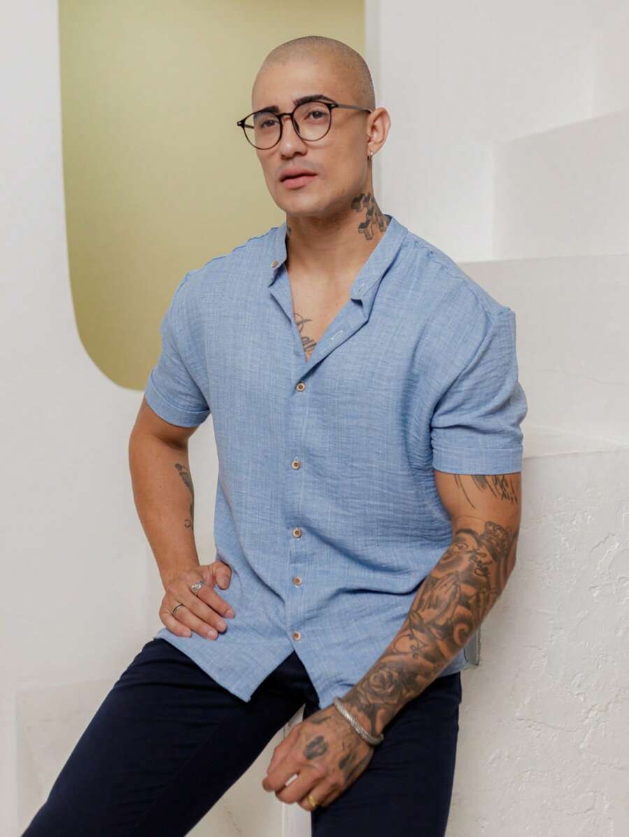 Camisa Masculina Manga Curta Gola Padre Qualidade Premium