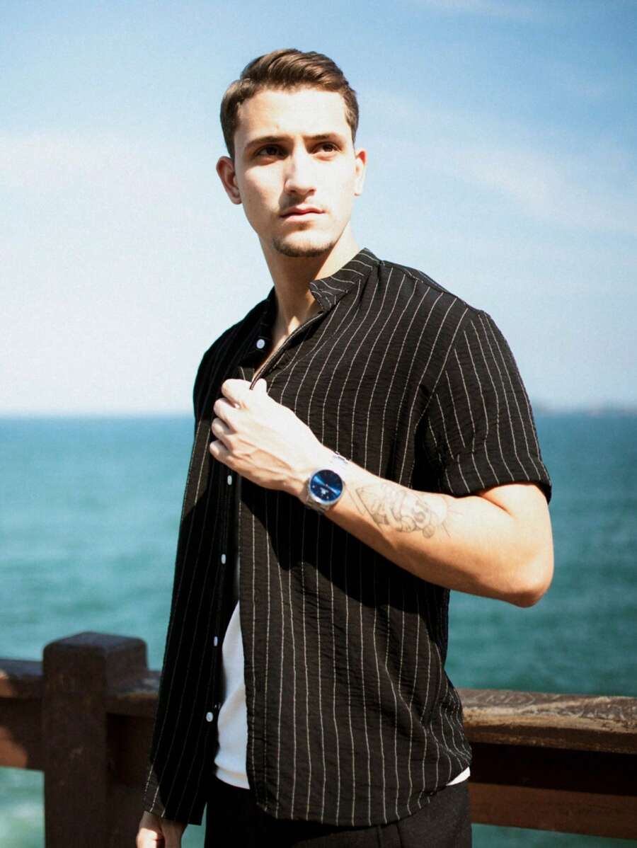 Camisa Masculina Manga Curta Gola Padre Qualidade Premium
