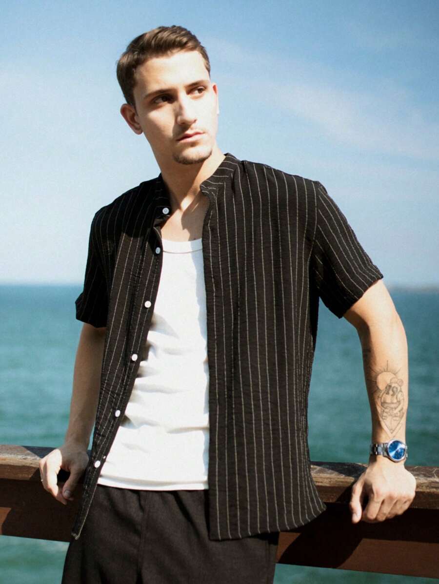 Camisa Masculina Manga Curta Gola Padre Qualidade Premium