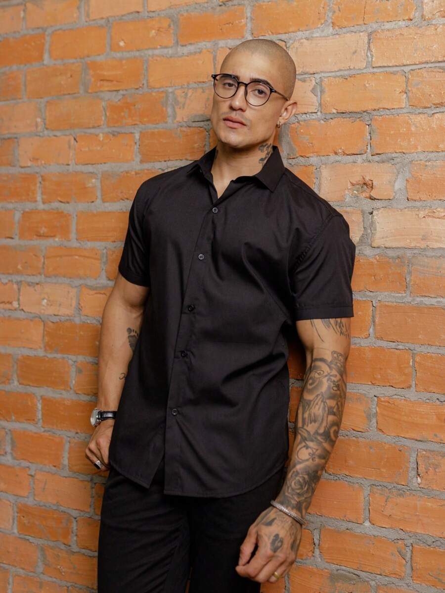 Camisa Masculina Manga Curta Gola Padre Qualidade Premium