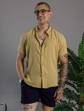 Camisa Masculina Manga Curta Gola Padre Qualidade Premium