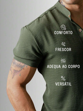 Camisa Masculina Manga Curta Gola Padre Qualidade Premium