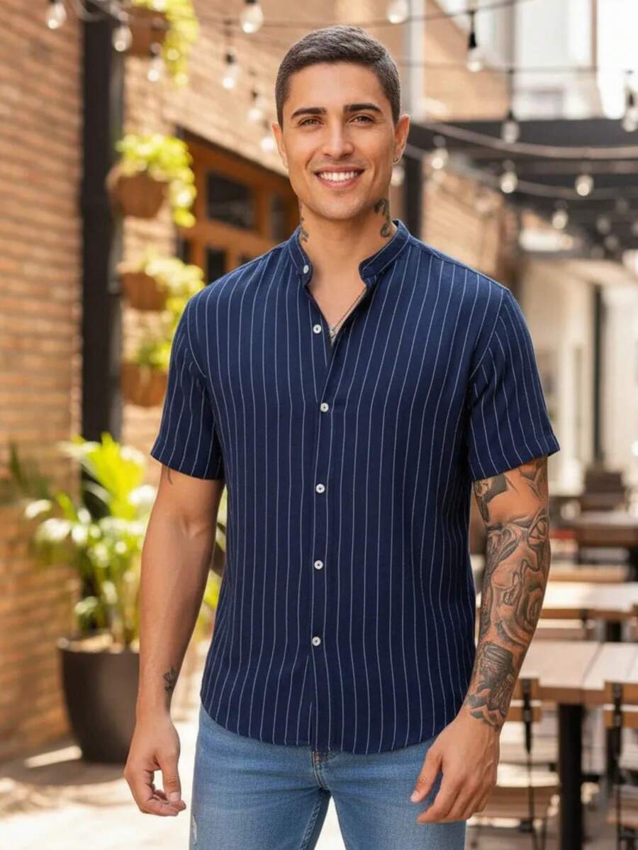 Camisa Masculina Manga Curta Gola Padre Qualidade Premium