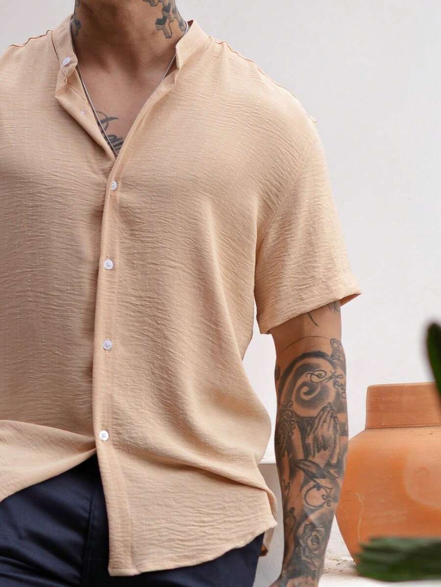 Camisa Masculina Manga Curta Gola Padre Qualidade Premium