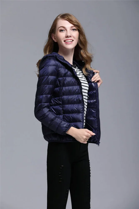 Jaqueta Puffer Feminina Básica com Capuz Annabele