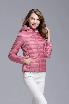 Jaqueta Puffer Feminina Básica com Capuz Annabele