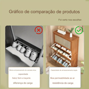 Armário de Sapatos de Bambu + 1 Ano de Garantia - (Promoção de Outubro)