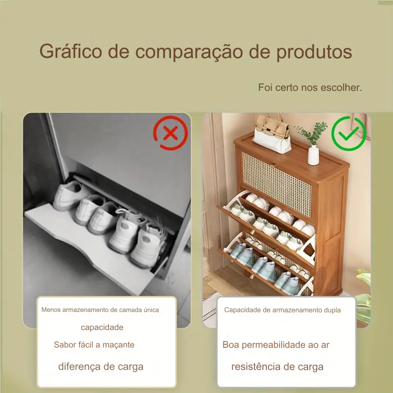Armário de Sapatos de Bambu + 1 Ano de Garantia - (Promoção de Outubro)