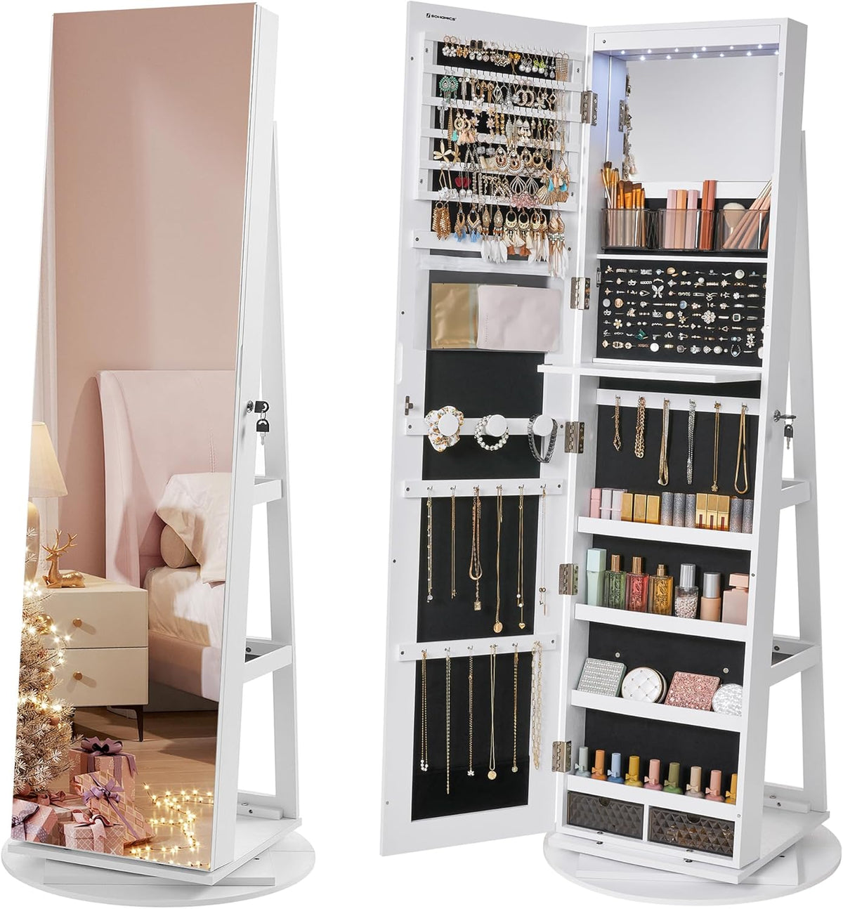 Espelho com Prateleira e Porta Joias - (Promoção de Outubro)
