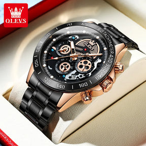 OLEVS Relógio Masculino Original Esqueleto Quartzo