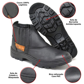 Bota Masculina Resistente Antiderrapante Monocromática – (Promoção de Inverno 2025)