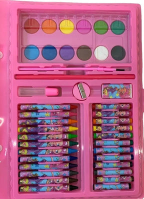 Ninho Boy 68 peças Cor Unicornio Maleta Pintura Infantil Estojo Escolar Canetinha
