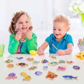 Brinquedo Magnética Infantil Pescaria 51 Peixes + 3 Varinhas Cor 51pz