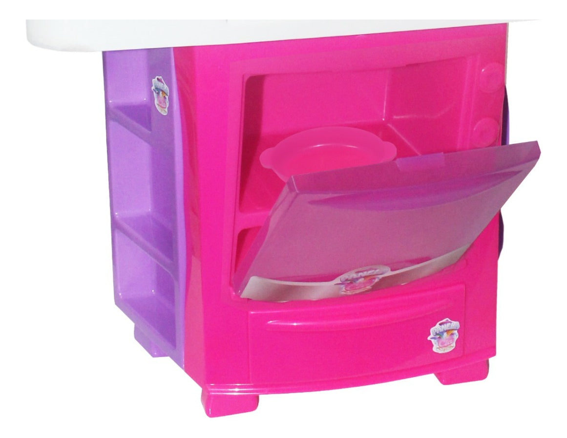 Brinquedo Cozinha Completa + Acessórios Big Star 16 Peças Cor Rosa