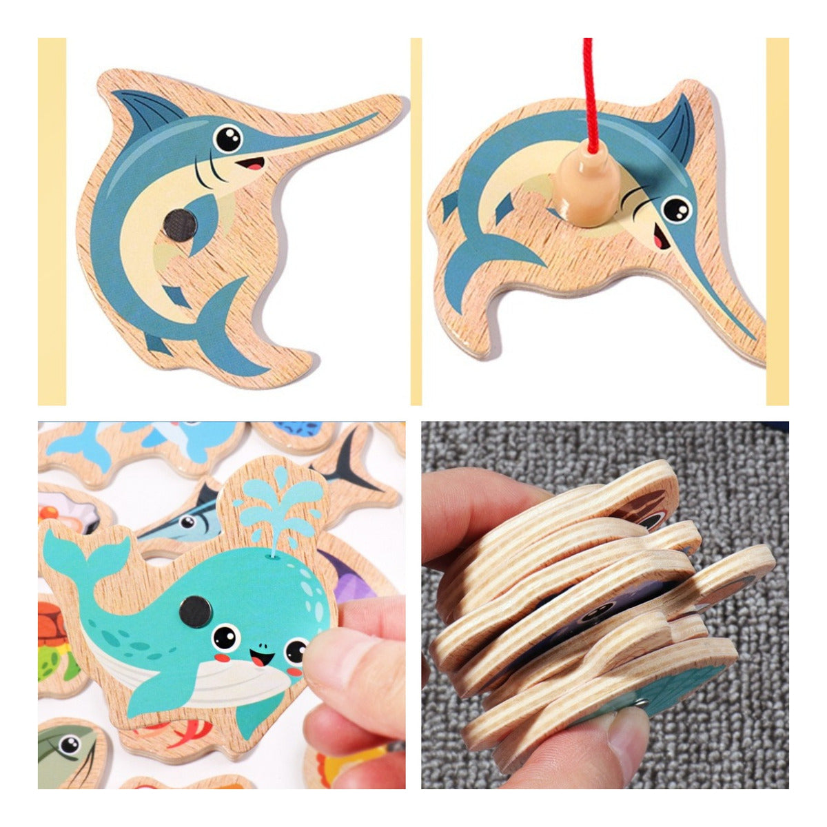 Brinquedo Magnética Infantil Pescaria 51 Peixes + 3 Varinhas Cor 51pz