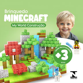Kit 87 Blocos Magnéticos Construção Minecraft Brinquedo Quantidade De Peças 32