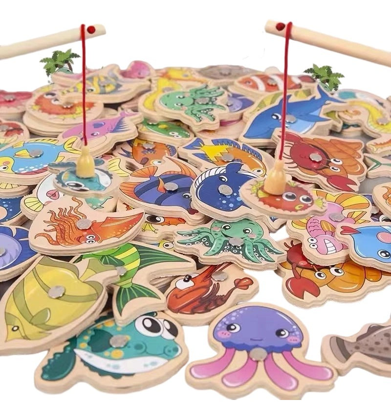 Brinquedo Magnética Infantil Pescaria 51 Peixes + 3 Varinhas Cor 51pz