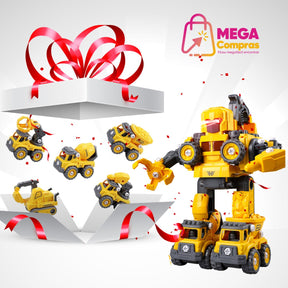 Robô Carrinho Brinquedo 5 em 1 Construbots Monta e Desmonta Educativo Infantil com Ferramentas Criativas