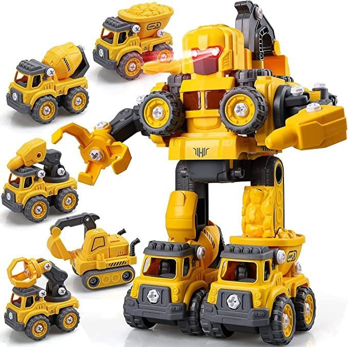 Robô Carrinho Brinquedo 5 em 1 Construbots Monta e Desmonta Educativo Infantil com Ferramentas Criativas