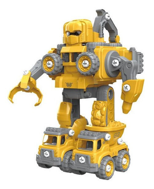 Robô Carrinho Brinquedo 5 em 1 Construbots Monta e Desmonta Educativo Infantil com Ferramentas Criativas