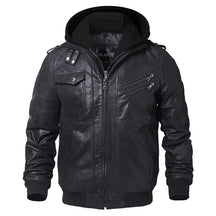 Jaqueta Masculina de Motoqueiro com Capuz Removível e Forro Quente – (Promoção de Inverno 2025)