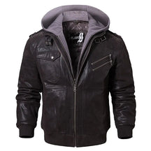 Jaqueta Masculina de Motoqueiro com Capuz Removível e Forro Quente – (Promoção de Inverno 2025)