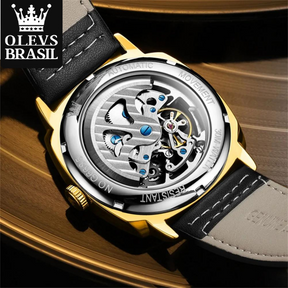 Relógio Masculino Automático Olevs Infinity Gold