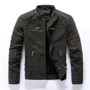 Jaqueta Masculina Estilo Motoqueiro com Forro Peluciado Acabamento Lavado – (Promoção de Inverno 2025)