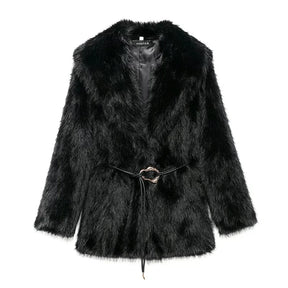 Casaco Feminino Para Inverno Com Cinto Decorativo - (Promoção de Inverno 2025)