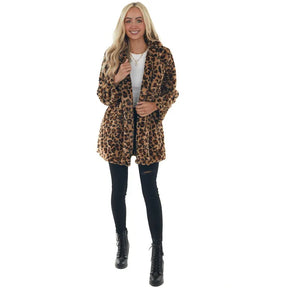 Casaco Feminino Longo Peluciado com Estampada – (Promoção de Inverno 2025)