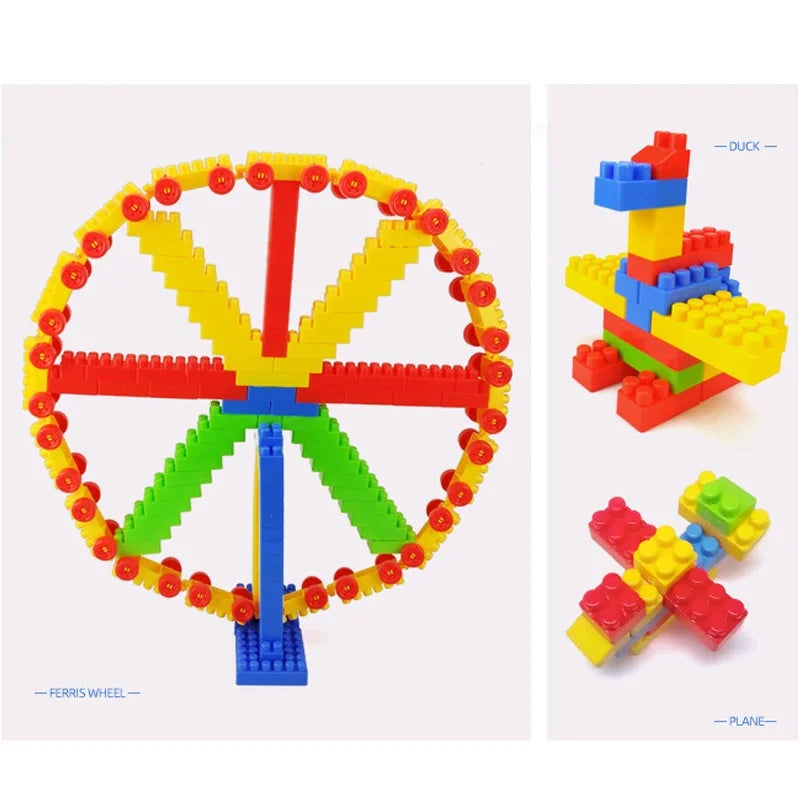 Brinquedo Educativo de Blocos Grandes – Kit Completo com 130 Peças