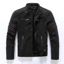 Jaqueta Masculina Estilo Motoqueiro com Forro Peluciado Acabamento Lavado – (Promoção de Inverno 2025)