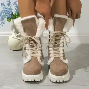 Bota Feminina de Inverno Cano Médio com Cadarço - (Promoção de Inverno 2025)