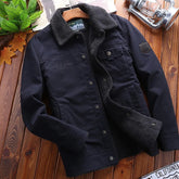 Casaco Masculino com Forro Peluciado Gola Virada Estilo Casual – (Promoção de Inverno 2025)
