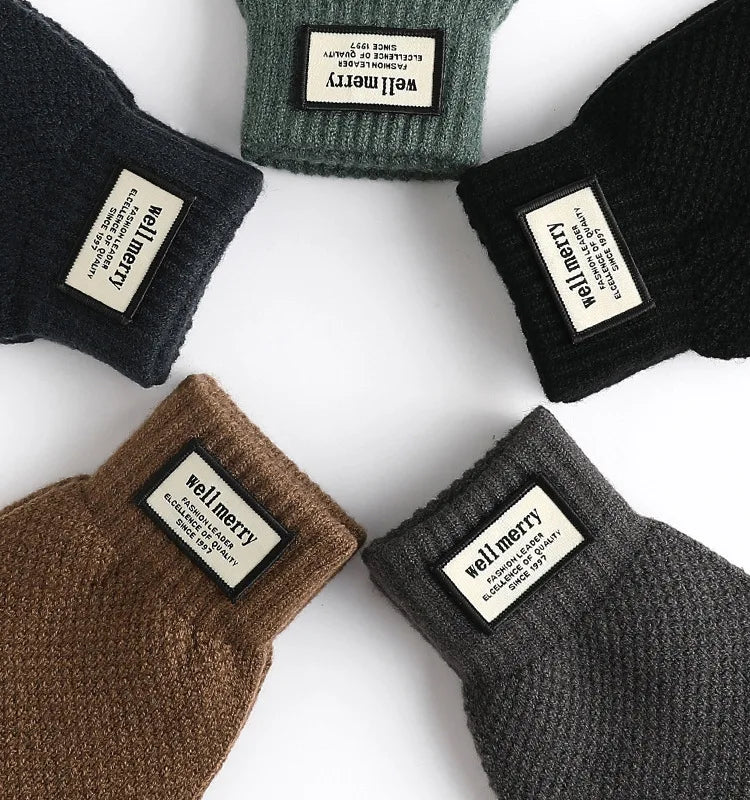 Luvas Masculinas de Inverno em Malha Premium com Função Touch